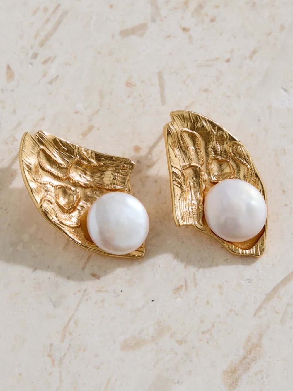 Fortunate One | Bohemian Gold and White Earrings